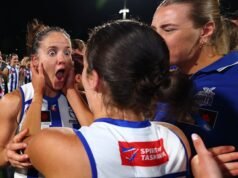 North Melbourne Kengaroos porazili Brisbane Lions a zavŕšili perfektnú sezónu pre Emmu Kearney, Jasmine Garner, Ash Riddell a Libby Birch; výsledky z Ikon Parku