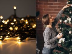 Červená žiarovka premení vianočné osvetlenie na trblietavú šou